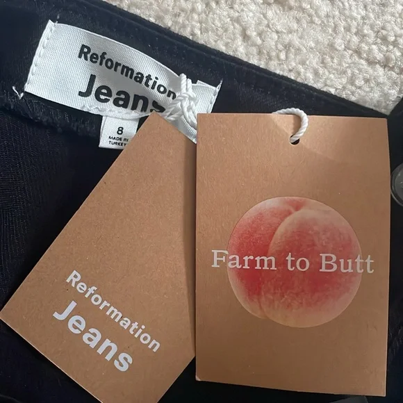 NWT Reformation • chrissy denim front crop top black sz 8 - Picture 9 of 9